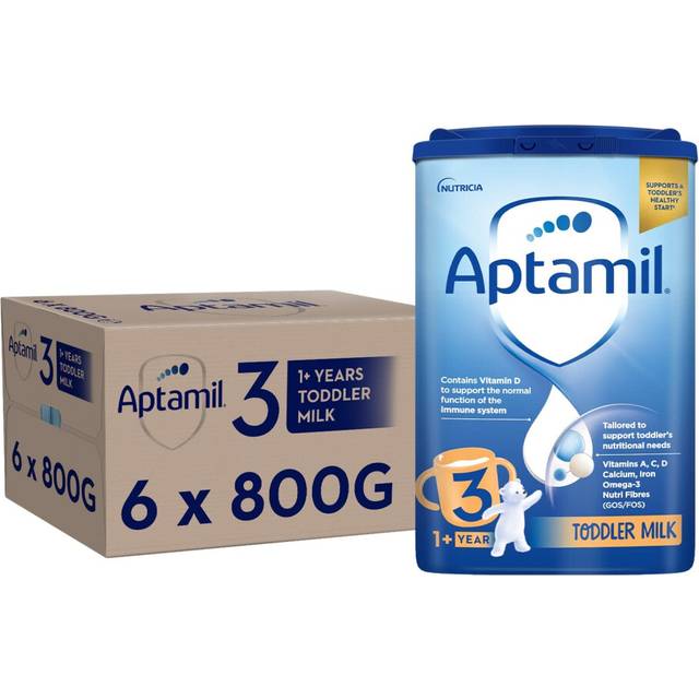 Aptamil 3 Toddler Baby Milk Powder Formula, 1-2 Years, 800g (Pack of 6) - Packaging May Vary