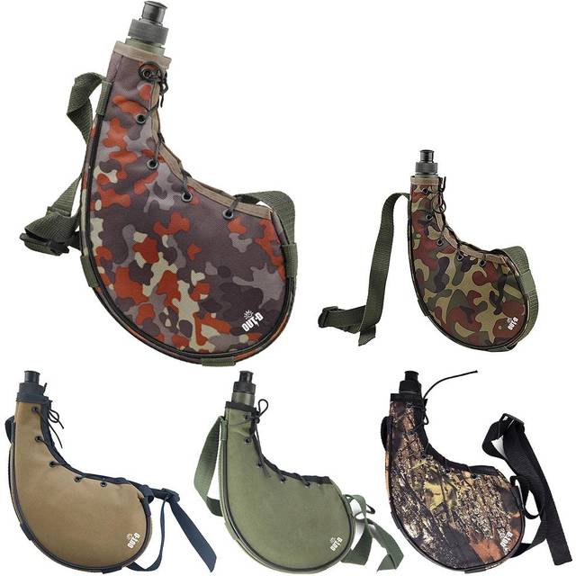 Outdoor Water Bottle 800ml Water Kettle Sports Bottles with Shoulder Strap for Hiking Backpacking camouflage