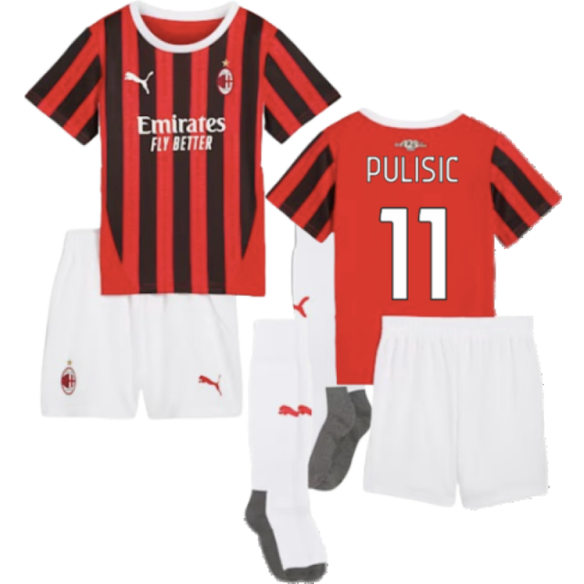 '24-'25 AC Milan Home Mini Kit (Pulisic 11) Toddler's Red 4-5 Polyester Made By: Puma