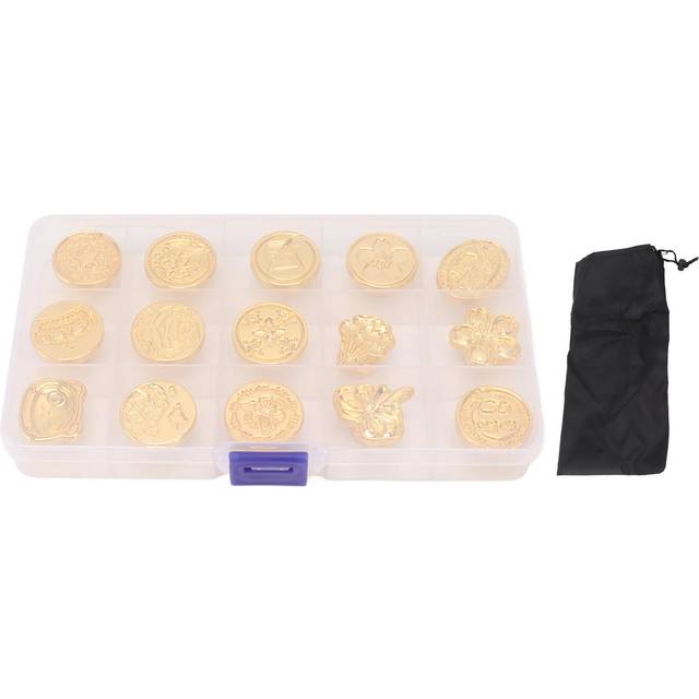 15pcs Wax Sealing Stamp Set Creative Special Shaped Sealing Wax Stamp Heads for Cards Envelopes