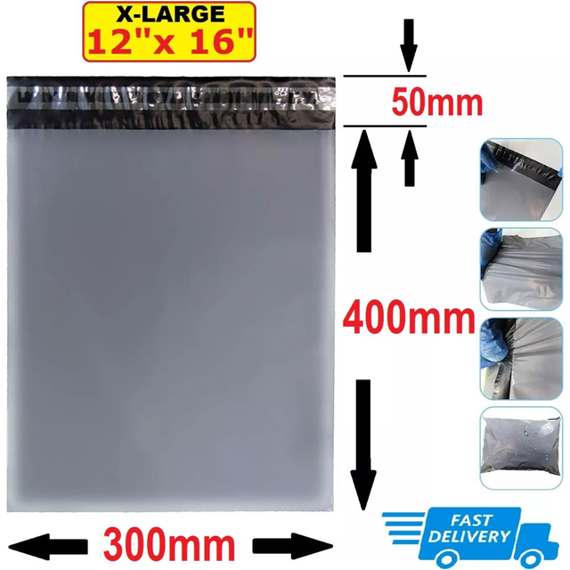 Strong Grey Plastic Mailing Bags Poly Postage Post Postal Self Seal Parcel Sizes