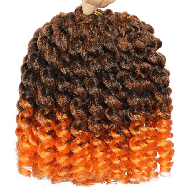 Orange 3Packs 2X Ringlet Wand Curl Jamaican Bounce Crochet Hair 8 inch Natural Crochet Hair Extensions Crochet Braiding Hair 60 Roots