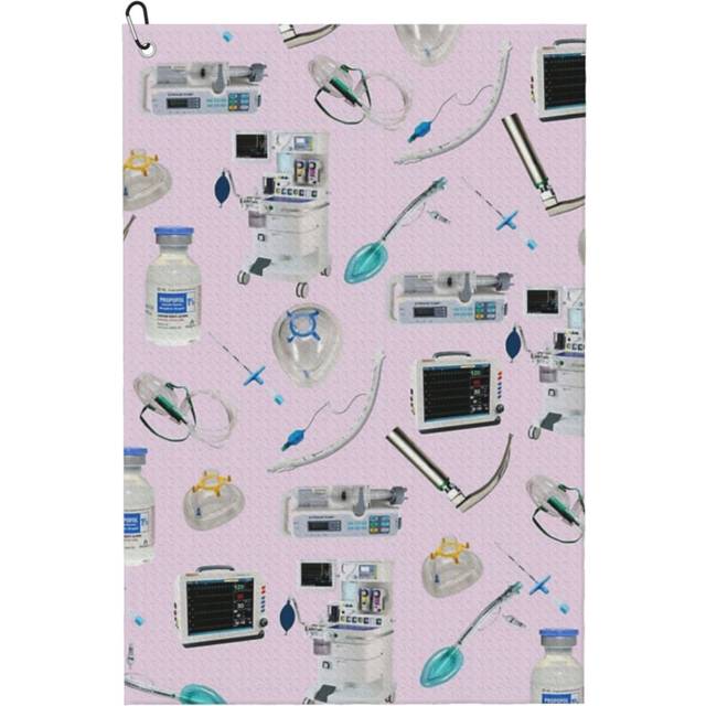 (Tools Of The Trade PALE PINK Anesthesia Anaesthesia_5428) Golf Towel Funny Printed Cristmas Gift for Men Women Husband Dad Mom Birthday Golfers Fan