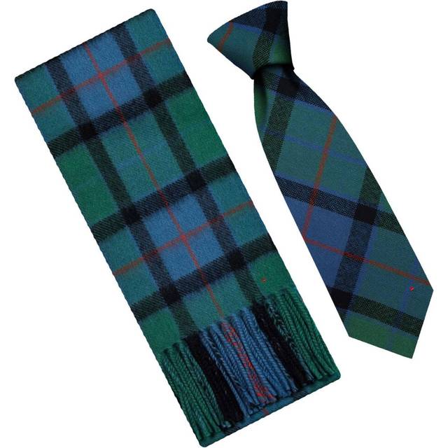 Flower of Scotland Tartan Plaid Lambswool Scarf & Tie Gift Set