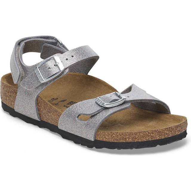 Birkenstock Girls Silver Sparkle Rio Sandals - 34