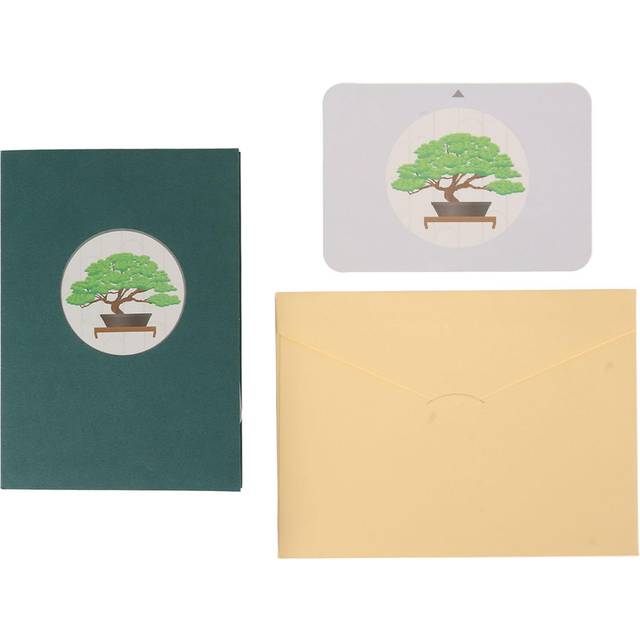 3D Pine Trees Greeting Card Handcraft Paper Carving Holiday Greeting Cards with Envelope for Write