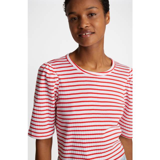 Striped T-shirt with Puff Sleeve