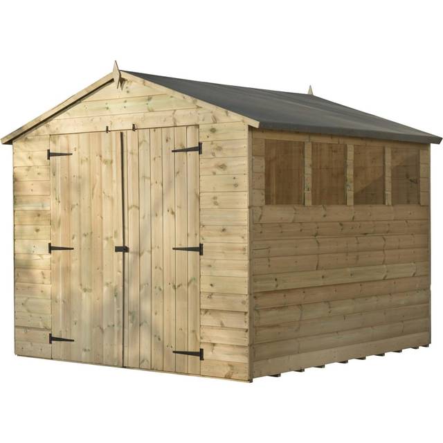 Empire Sheds 9800 8 x 8ft Double Door Tongue and Groove Apex Garden Shed - Green