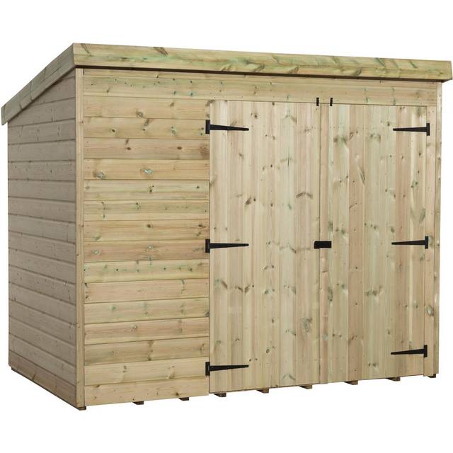 Empire Sheds Empire 4000 Pent 7x7ft Wooden Garden Shed Double Door Right, Green