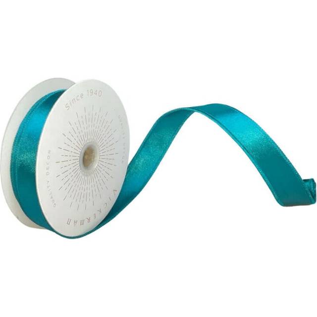 Vickerman QTX240762 1 in. x 10 Yards Sea Blue Satin Ribbon