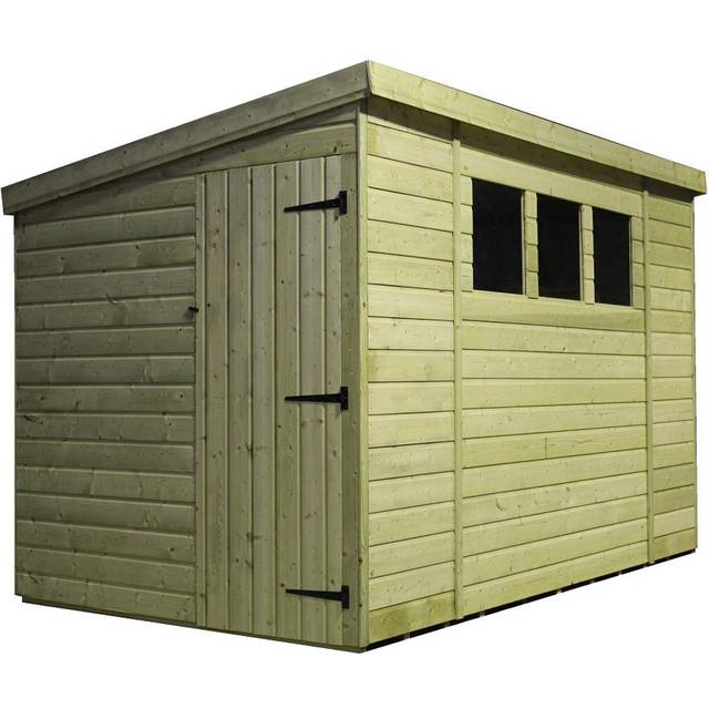 10 Ft. W x 3 Ft. D Shiplap Pent Wooden Shed - Natural (302.26cm W X 91.44cm D X 203.2cm H)