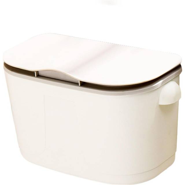 Kitchen Compost Bin for Counter Top or Under Sink, Plastic Wall Mounted Counter Waste Compost Bin with Lid for Cupboard, Bathroom (30x16x16cm) Lvory