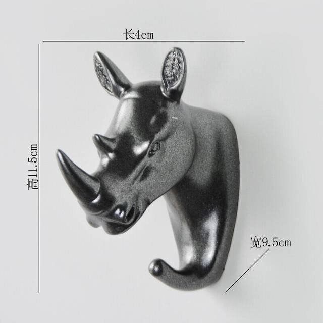 (a-O-18) Europe Animal Shaped Hooks Deer Stags Rhino Horse Giraffe Elephant Head Wall Hanger Coat for Hat Hook Rack Holder Home Decor