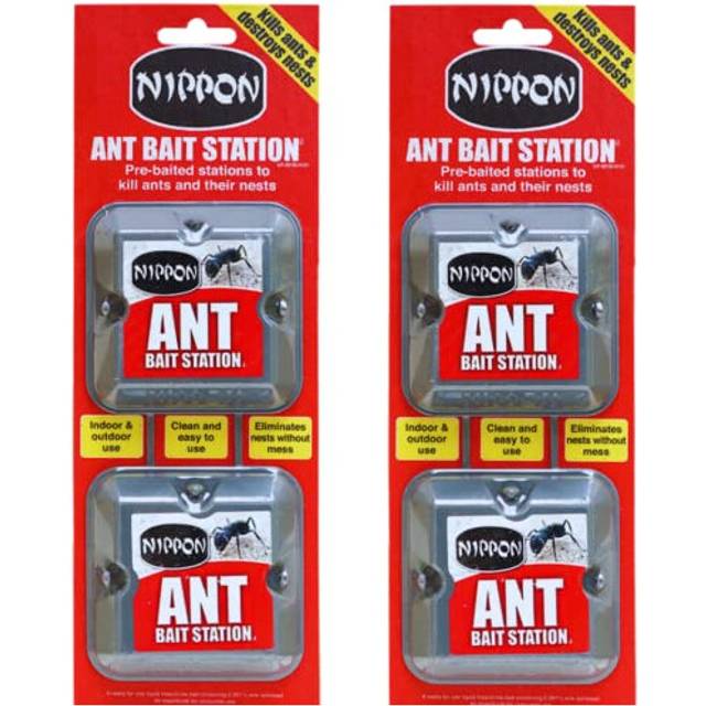 2 x Nippon Ant Bait Station Twin - nippon ant killer Ant Bait Station outdoor, ant nest killer bait stations also use as ant killer indoor, home,