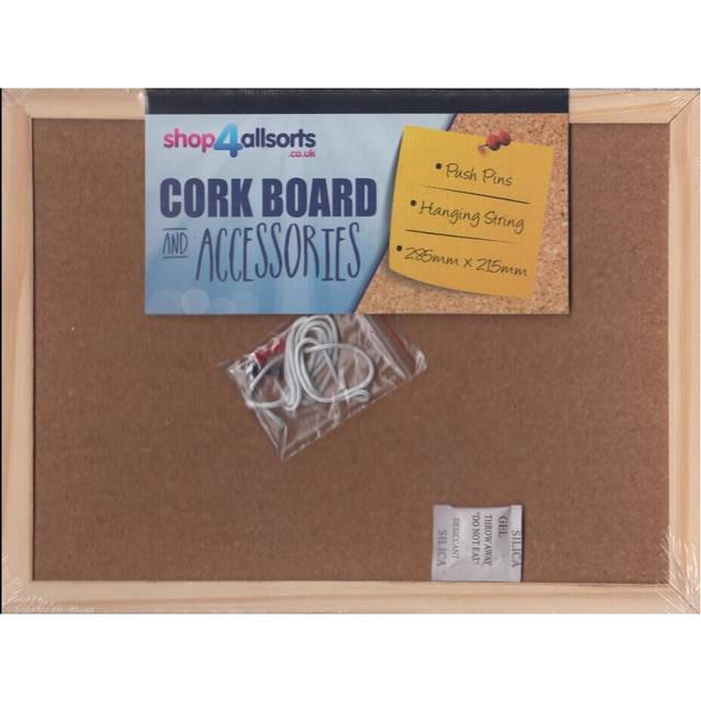 Small Cork Board With Accessories Wall Hanging Pin 28.5cm x 21.5cm