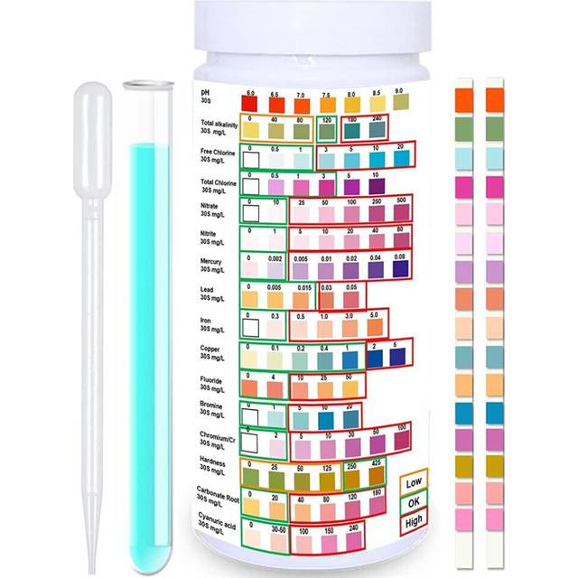 Water Testing Strips for Drinking Water- EPA Level Home Use, Water Test Strips with Lead, Mercury, Iron, PH, Hardness