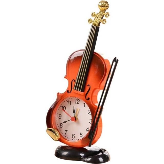 Unique Alarm Clock Violin Shaped Alarm Clocks Vintage Mini Clock Bedside Desk Alarm Clock Party Alarm Clock