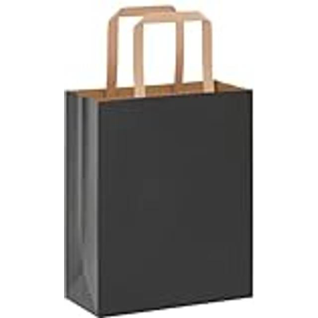 vidaXL Paper Bags 50 pcs with Handles Black 18x8x22 cm