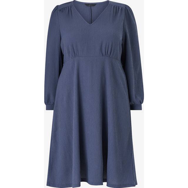 Ellos Plus collection - Klänning Med Puffärm - Blå