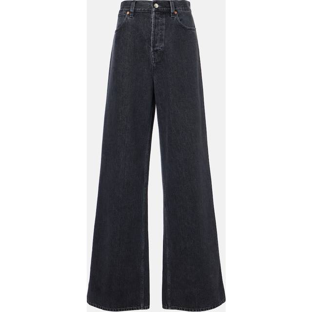 Gucci Women's Wide Leg Denim Cotton Jeans in Black | Size 28 | 812268XDCOA1000 (28)