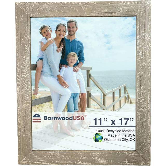 BARNWOODUSA | Farmhouse 11x17 Picture Frame | 1 1/2 inch Molding | 100% Reclaimed Wood | Rustic | Espresso