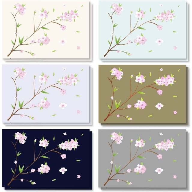 Best Paper Greetings 120 Pack Cherry Blossom Note Cards with Envelopes - Thank You  Wedding  Business  Birthday  All Occasion Spring Cards (