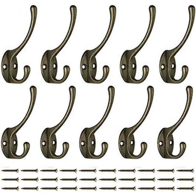 10 Pieces Black Vintage Wardrobe Hooks, Wall Hooks Metal Hook Coat Hooks