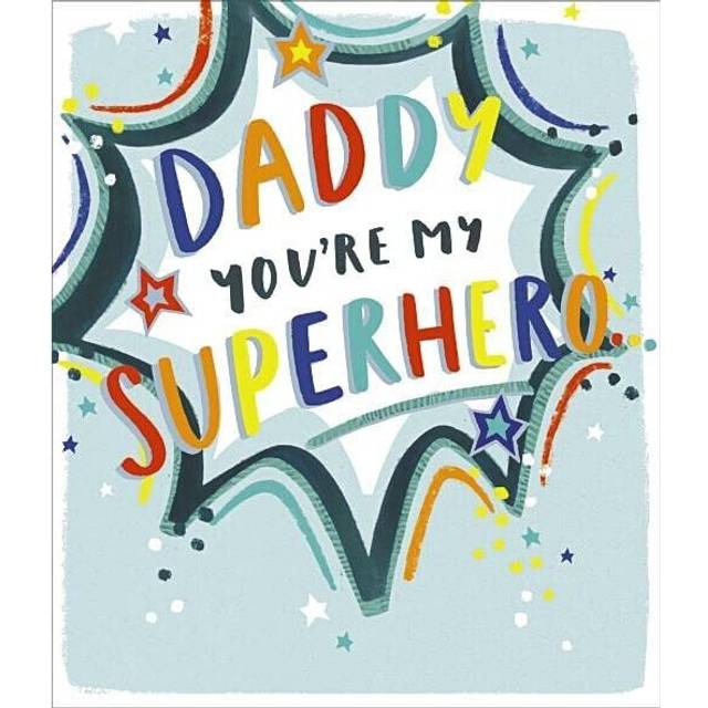 Daddy you're my superhero brave & strong happy father's day card greeting cards