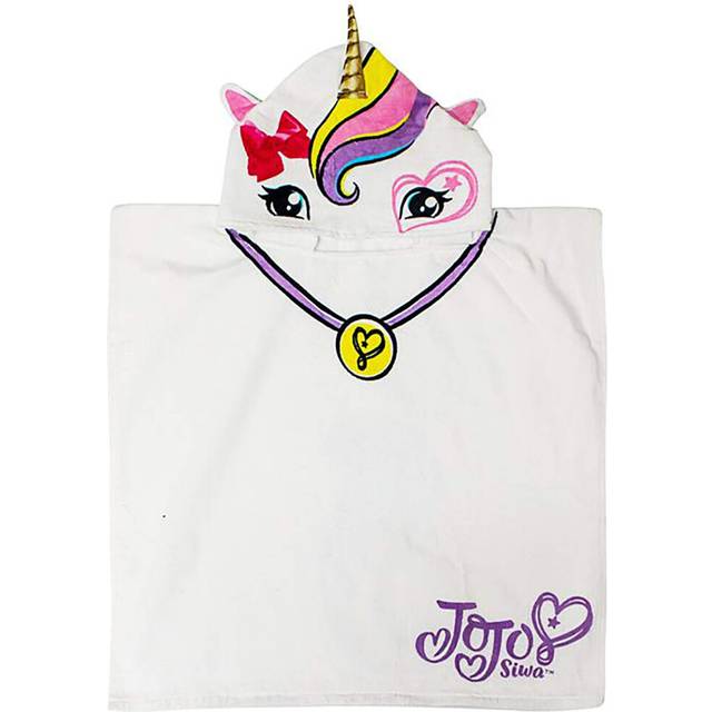 Jay Franco Nickelodeon JoJo Siwa Unicorn Kids Bath/Pool/Beach Hooded Poncho - Super Soft & Absorbent Cotton Towel  Measures 22 x 22 Inches Official Ni