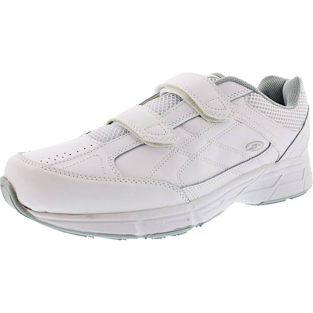 Dr. Scholl's - Men's Brisk Light Weight Dual Strap Sneaker  Wide Width  White Grey  11.5 Wide