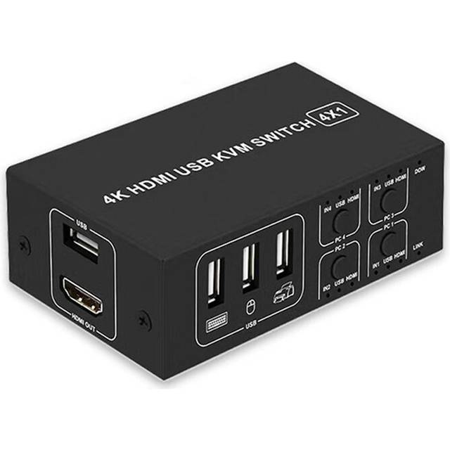 -Compatible Switch KVM Shared Laptop Four-Port Converter 4 in 1 Out USB Mouse Keyboard Monitor