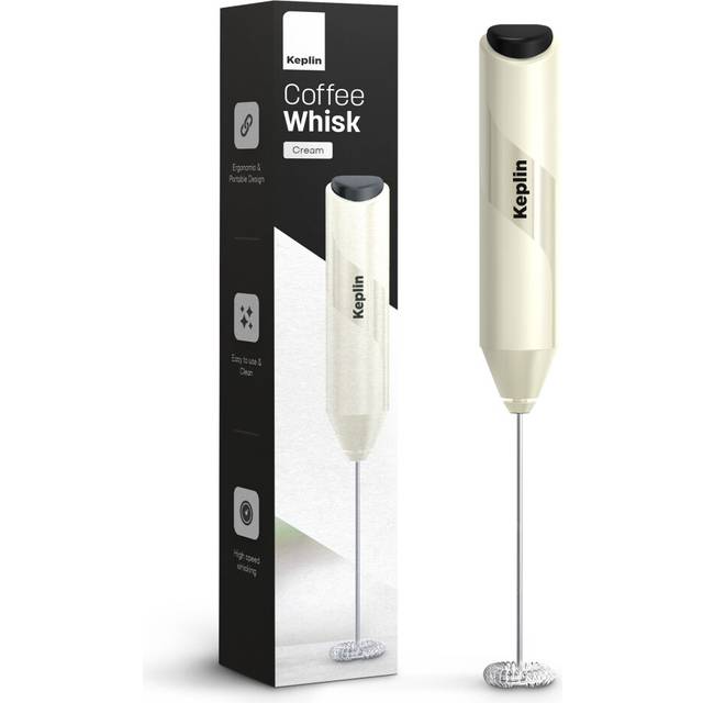 Keplin Milk Frother Handheld 2 Pack, Electric Milk Foam Maker, Cream/silver - One Size