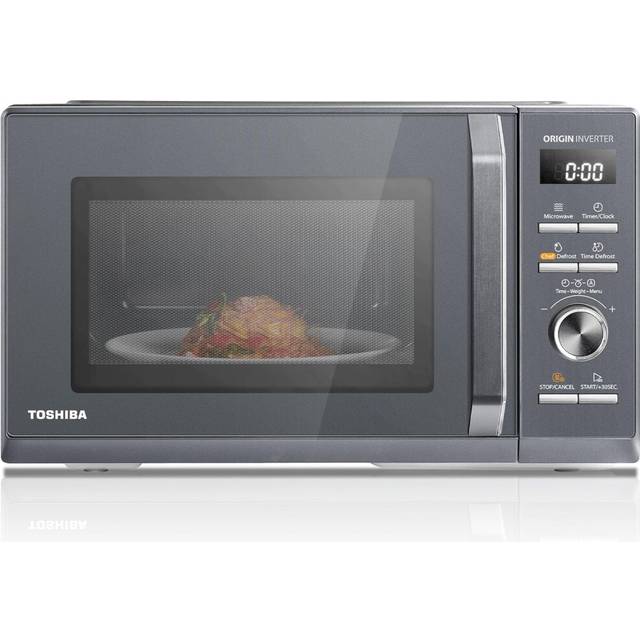 Toshiba 25L Solo 900W Microwave Oven in a Stunning Sleek Morandi Grey Colour. With Origin Inverter, Chef Defrost, 10 Power Levels, MW3-AM25PFI(MG)