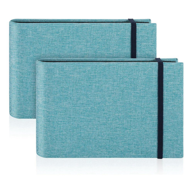 2 Pack Small Photo Albums, 200 Photos Mini Flip Photo Book Album Blue