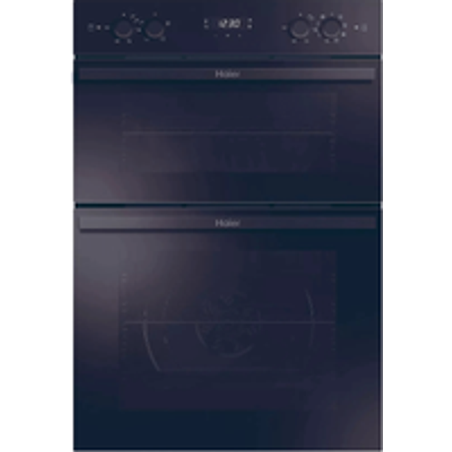 Haier HWO9M2M5B 90cm BI Double, multi main, static top,  soft close, black glass