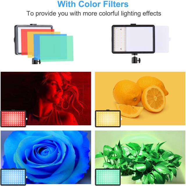 Andoer 2 Pack USB LED Video Lights Kit with 3200K-5500K Fill Lights Dimmable 172cm/67.7in Light svart