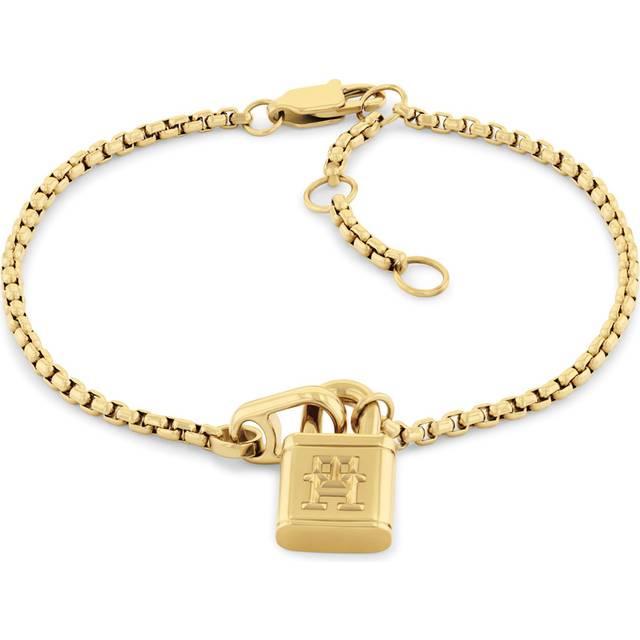 Tommy Hilfiger Monogram Lock Charm Bracelet, Gold