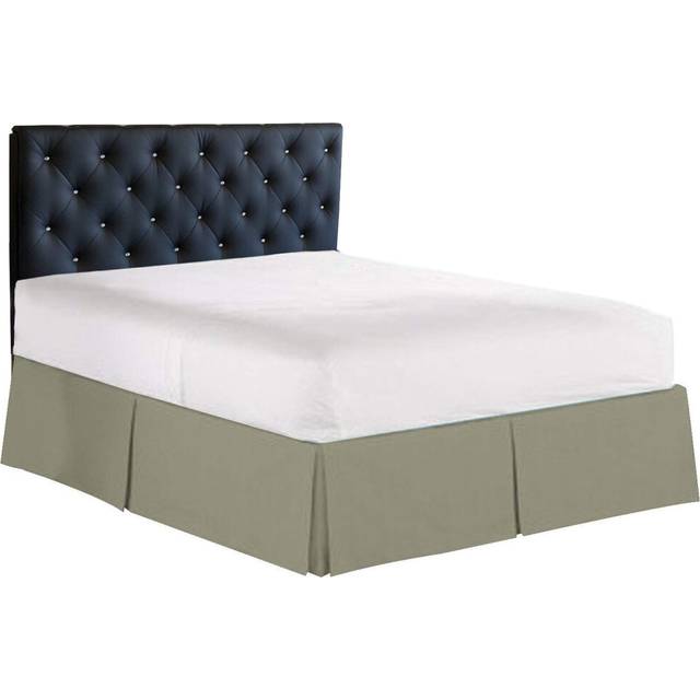 Elegant Comfort 1500 Premier Wrinkle & Fade Resistant Hotel Quality Bed Skirt/Dust Ruffle - Pleated Tailored 14inch Drop  King  Sage-Green