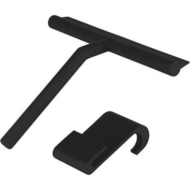 Shower Squeegee for Glass Door Cleaner Hanging Bathroom Mirror Squeegee Silicone Black Window Scraper with Hook