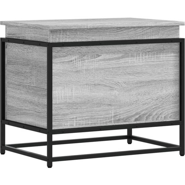 vidaXL Förvaringslåda med lock grå sonoma 60x40x51,5cm konstruerat trä