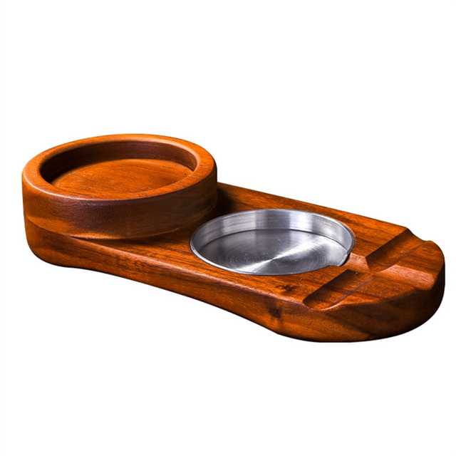 Wooden Ashtray Set - Wine Glass Tray & Wooden Ashtray