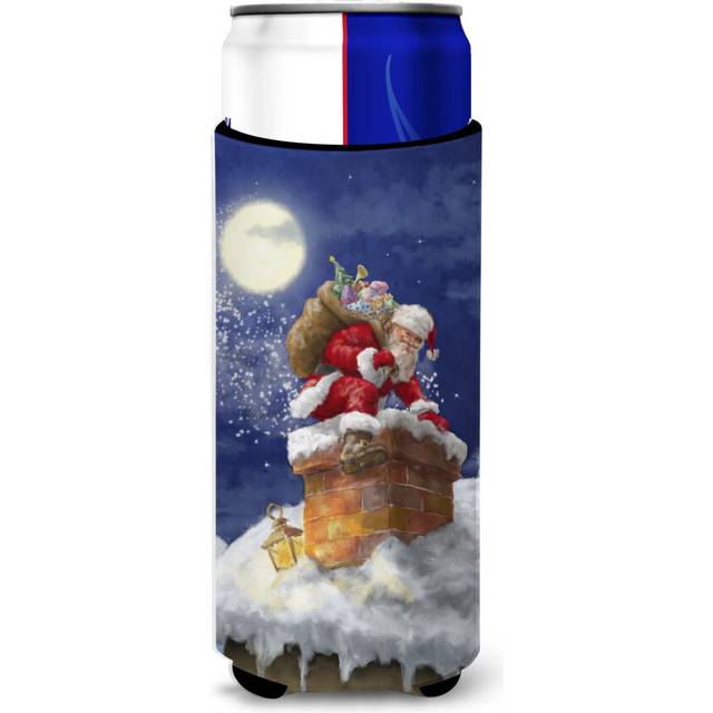 Caroline's Treasures Christmas Santa Claus In The Chimney Michelob Ultra Beverage Insulator for Slim Cans  Multicolor