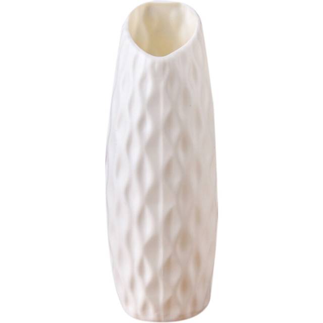 (White) JJBRDZ Nordic Plastic Vase Anti-Drop Simple Flower Imitation,Pink