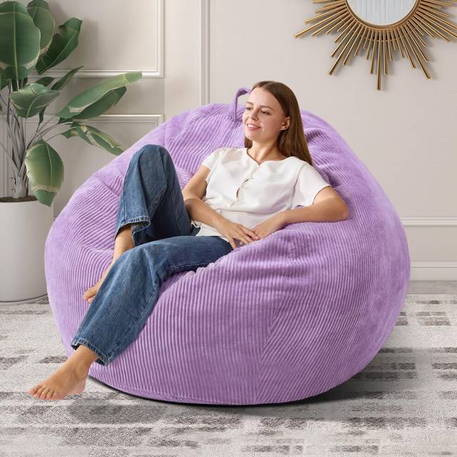 Cansunna Bean Bag Chairs Teardrop Bean Bag Chair for Adults Beanbag Chair with Memory Foam Filled Machine Washable Cover for Living Room  Bedroom (Lar