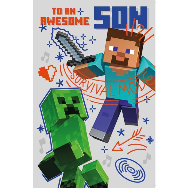 Minecraft Son Birthday Card