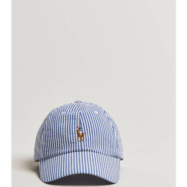 Polo Ralph Lauren – Blårandig baseballkeps i bäckebölja med flerfärgad ikonlogga