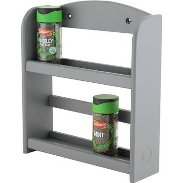 2 tier charcoal spice rack compact storage elegant kitchen organization