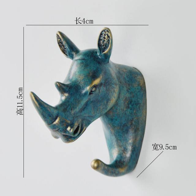 (a-P-19) Europe Animal Shaped Hooks Deer Stags Rhino Horse Giraffe Elephant Head Wall Hanger Coat for Hat Hook Rack Holder Home Decor
