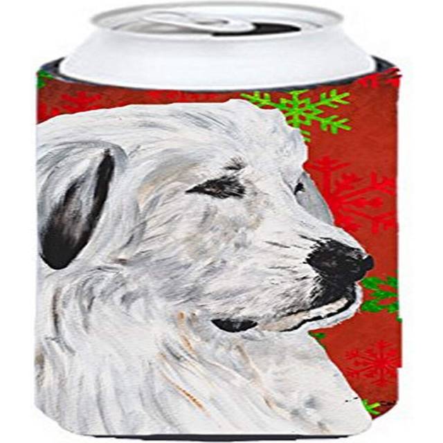 Caroline's Treasures SC9762TBC Great Pyrenees Red Snowflakes Holiday Tall Boy Hugger Can Cooler Sleeve Hugger Machine Washable Drink Sleeve Hugger Col