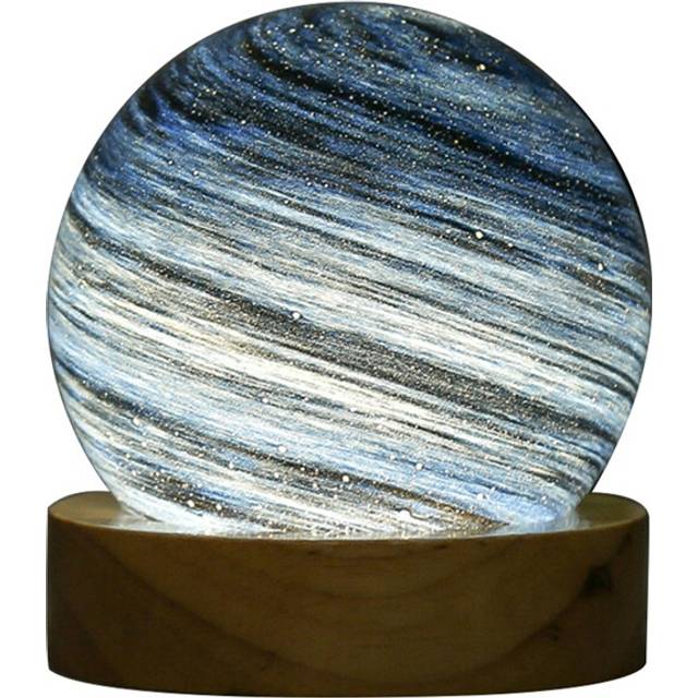 3D Planet Crystal Ball LED Night Light Moon Galaxy USB Bedroom Bedside Atmosphere Table Decoration Lamp A